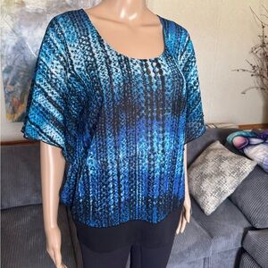 Ricki's Vibrant Blue Patterned Blouse